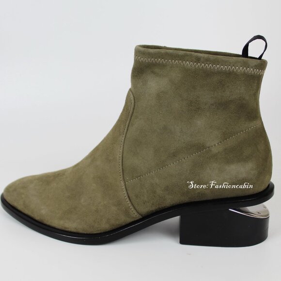 NEW RARE ALEXANDER WANG Kori Suede Bootie – Cutout Heel Ankle Boot - Picture 4 of 10